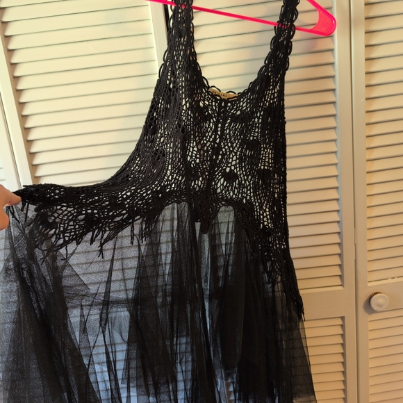 Dresses & Skirts - Black Crochet High-Low Dress - Brand Unspecified